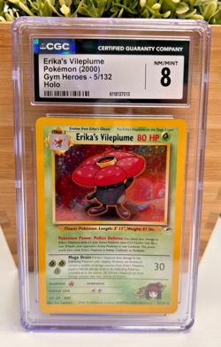 Pokemon CGC 8 Erika's Vileplume 5/132 Holo Rare Gym Heroes NM/Mint Pokemon Card - Image 1