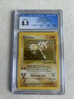 CGC 8.5 NM/MINT+ Hitmonlee 7/62 Fossil Holo Pokemon Card - Image 1