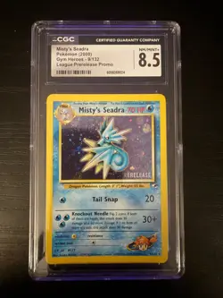 Pokemon TCG Misty’s Seadra Gym Heroes Holo Prerelease Rare 9/132 CGC 8.5 - Image 1