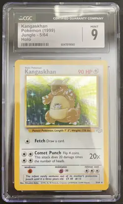 CGC 9 MINT Kangaskhan 5/64 Jungle Holo Pokemon Card - Image 1