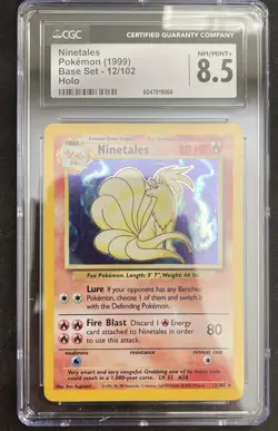 CGC 8.5 NM/MINT+ Ninetales 12/102 Base Set Holo Pokemon Card - Image 1