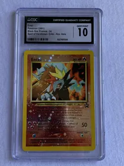 Entei #34 CGC 10 Black Star Promo Wizards Of the Coast 2001 Pokemon Double Swril - Image 1
