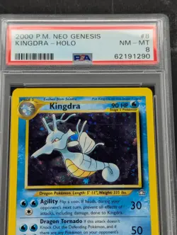 Pokemon 2000 PM Neo Genesis Kingdra 8/111 Holo PSA 8 - Image 2