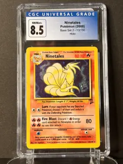Ninetales Holo Pokemon Base Set 2 CGC 8.5 MINT - Image 1
