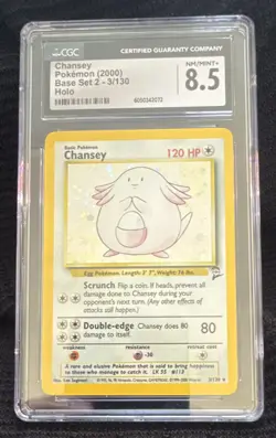 Wizards of the Coast Chansey Base Set 2 Holo Rare 3/130 (2000) CGC 8.5 - Image 1