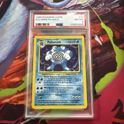 1999 Pokemon Game Poliwrath Holo 13/102 PSA 8 - Image 1
