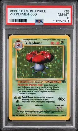 1999 Pokemon Jungle Vileplume Holo Card #15/64 PSA 8 - Image 4