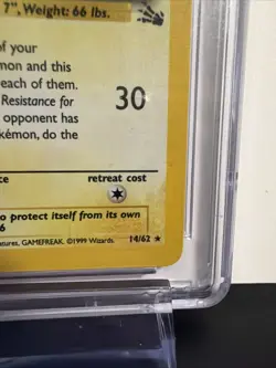 1999 POKEMON FOSSIL HOLO #14/62 RAICHU CGC 8.5 - Image 3