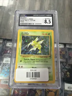 1999 Pokemon Scyther Holo Rare Jungle CGC 8.5 Graded Card 10/64 English - Image 1