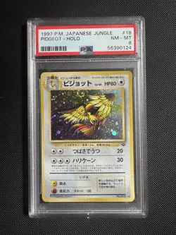 1997 Pokemon Japanese Jungle #18 Pidgeot Holo PSA 8 NM-MT - Image 1
