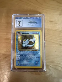 CGC 8 Vaporeon Holo #12 Jungle Unlimited 1999 Pokemon - Image 1