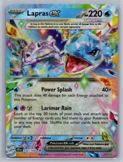 Lapras ex 32/142 Double Rare Stellar Crown Pokemon Holo Near Mint - Image 1