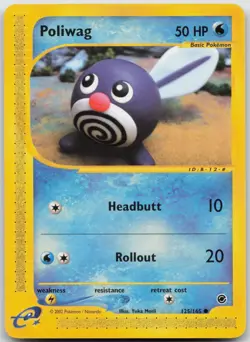 Poliwag 125/165 Common Expedition Base Set Pokemon LP - Image 1