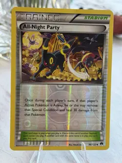 Near Mint All-Night Party 96/122 Breakpoint Reverse Holo Pokemon (Small Crease) - Image 1