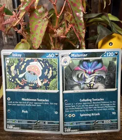 Inkay 033/064 Malamar 034/064 cute Pokemon botanicals Mori Yuu Akagi dark - Image 1
