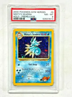 2000 Pokemon Gym Heroes Prerelease #9 Misty's Seadra - Holo PSA 8 NM-MT - Image 1