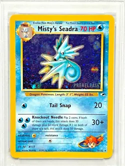 2000 Pokemon Gym Heroes Prerelease #9 Misty's Seadra - Holo PSA 8 NM-MT - Image 2
