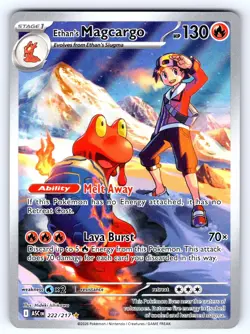 ETHAN'S MAGCARGO 222/217 ILLUSTRATION RARE ASCENDED HEROES POKEMON HOLO NM - Image 1
