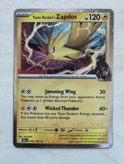 Pokemon Team Rocket's Zapdos 070/182 Destined Rivals (GameStop Exclusive) NM - Image 1