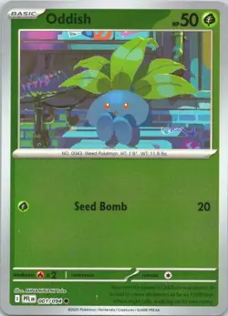 ODDISH 001/094 COMMON PHANTASMAL FLAMES POKEMON REVERSE HOLO NM/M - Image 1