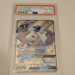 Pokemon 2018 Sun & Moon Lost Thunder Lugia GX Full Art 207/214 PSA 8 NM-MT - Image 1