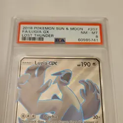 Pokemon 2018 Sun & Moon Lost Thunder Lugia GX Full Art 207/214 PSA 8 NM-MT - Image 2