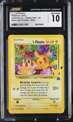 2021 Pokemon Celebrations - Classic Coll. ____'s Pikachu Holo CGC 10 #24 - Image 1