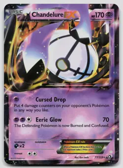Chandelure EX 77/113 Legendary Treasures Holo Pokemon LP - Image 1