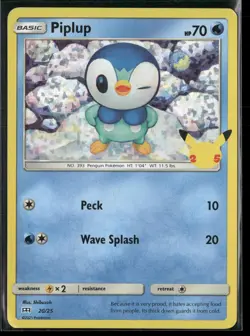 Piplup 020/025 Promo McDonald's 25th Anniversary Promos Pokemon Lightly Played - Image 1