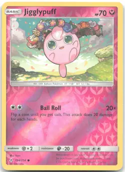 JIGGLYPUFF 134/214 Common Unbroken Bonds Pokemon REVERSE HOLO Near Mint - Image 1