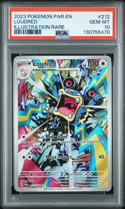 2023 POKEMON PAR EN-PARADOX RIFT LOUDRED ILLUSTRATION RARE #212 PSA 10 - Image 1