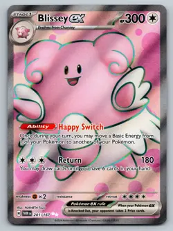 Pokemon Blissey ex 201/167 Twilight Masquerade SV Full Art Card NM - Image 1