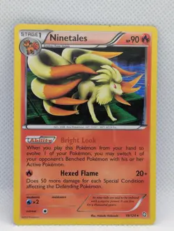 NINETALES 19/124 HOLO R DRAGONS EXALTED POKEMON DAMAGED NINETALES - Image 1