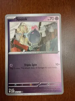 Spoink 062/132 Mega Evolution Reverse Holo Pokemon TCG Card - Image 1