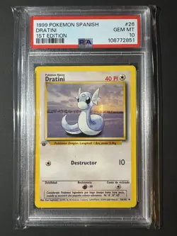1999 Pokemon Base Set SPANISH #26 1st Edition Dratini PSA 10 Gem Mint - Image 2