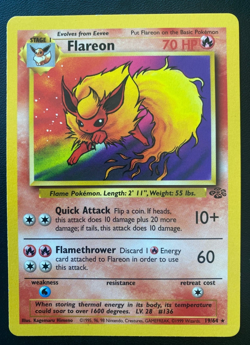 Pokemon FLAREON Jungle Rare 19/64 Unlimited 1999 English non-holo - Image 1