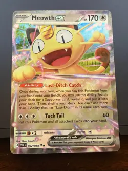 Meowth ex 062/088 Me03: Perfect Order Holo Pokemon - Image 1