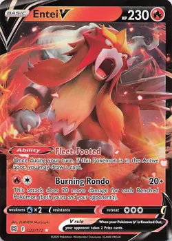 Entei V - Pokemon Holo V Rare 2022 Brilliant Stars 022/172 NM - Image 1