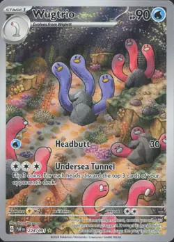 Wugtrio 224/091 Illustration Rare Paldean Fates Pokemon Near Mint - Image 1
