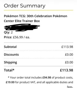 Pokemon Center Celebrations 30th Anniversary ETB Pre Order - Confirmed Order - Image 2