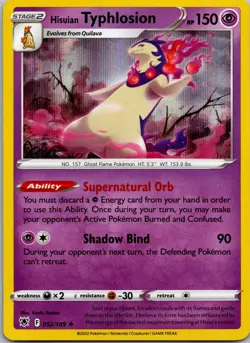 Hisuian Typhlosion 052/189 Holo Rare Astral Radiance Pokemon Near Mint - Image 1