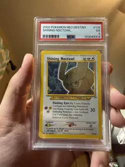 2002 POKEMON NEO DESTINY #110 SHINING NOCTOWL PSA 5 - Image 1