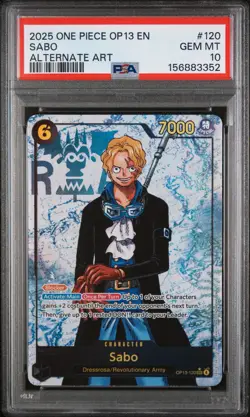 Sabo - PSA 10 -2025 One Piece OP13-120 Carrying On His Will SEC Alt Art Parallel - Image 1