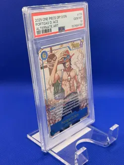 2025 ONE PIECE OP13 PORTGAS D ACE ALTERNATE ART # 119 PSA 10 - Image 2