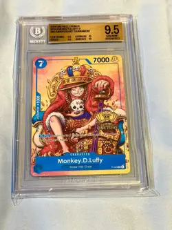 One Piece CCG Monkey.D.Luffy 2nd Anniversary Tournament Promo P-043 BGS 9.5 - Image 1
