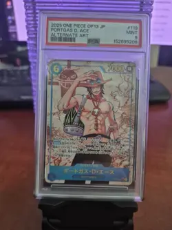 PSA MINT 9 ~ 2025 ONE PIECE OP-13-119 PORTGAS D. ACE ~ ALTERNATE ART JP - Image 1