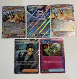Pokemon TCG Prismatic Ev 5 Holo Card Lot, x2 Flareon ex, Lugia ex, Larry's Skill - Image 1