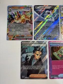 Pokemon TCG Prismatic Ev 5 Holo Card Lot, x2 Flareon ex, Lugia ex, Larry's Skill - Image 2