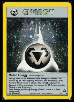 Metal Energy 19/111 Unlimited Holo Rare Neo Genesis Pokemon Card - Image 1