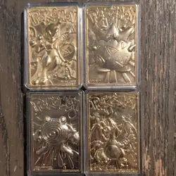 Nintendo Pokemon TCG 1999 Burger King Gold Metal Foil 4-Card Lot Mewtwo +more - Image 1